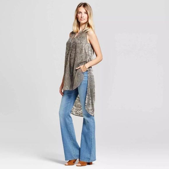 Knox Rose Tops - Knox Rose Velvet Burnout Tunic Tank